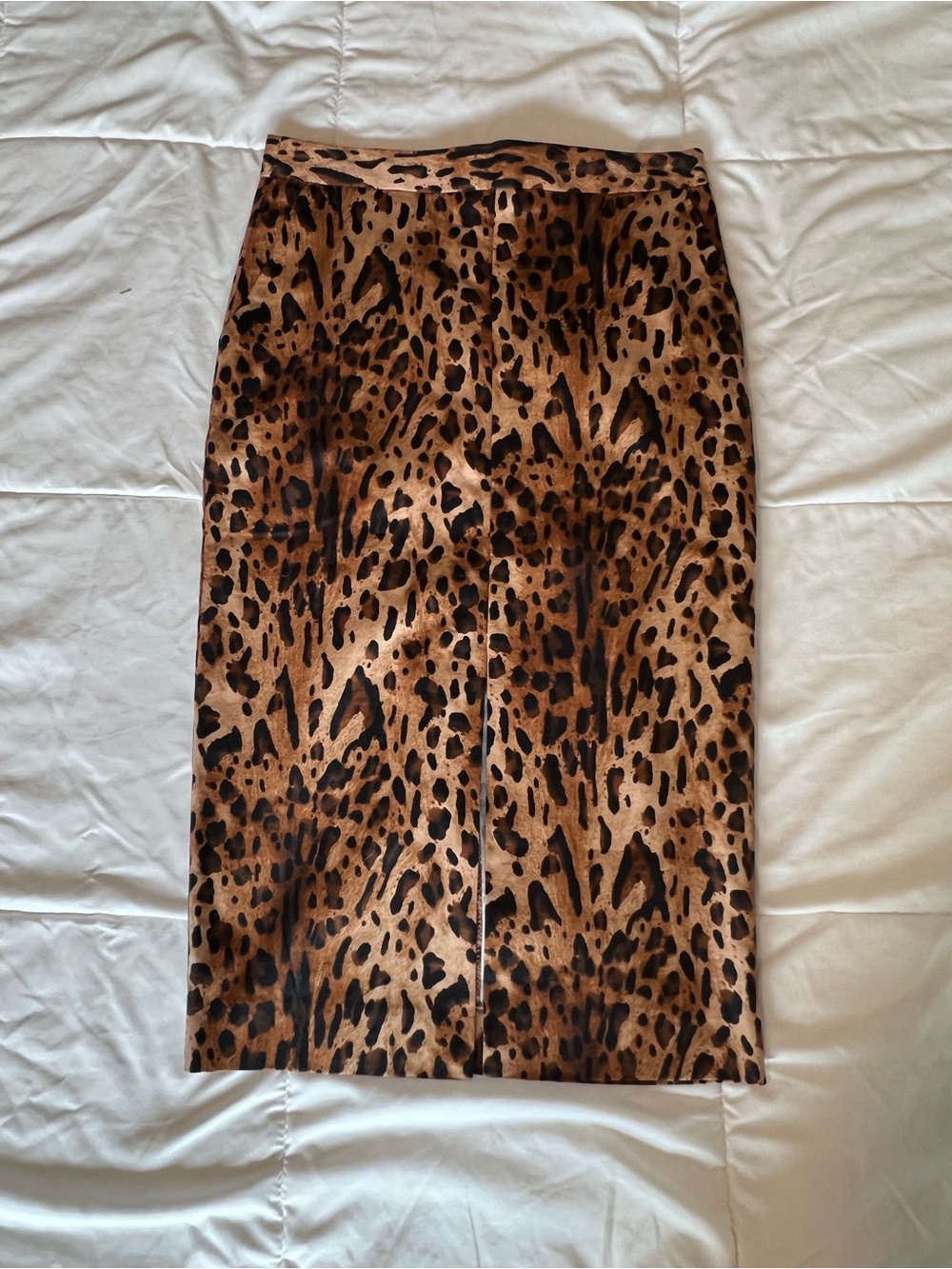Zara Leopard-Print Pencil Skirt in Brown and Black